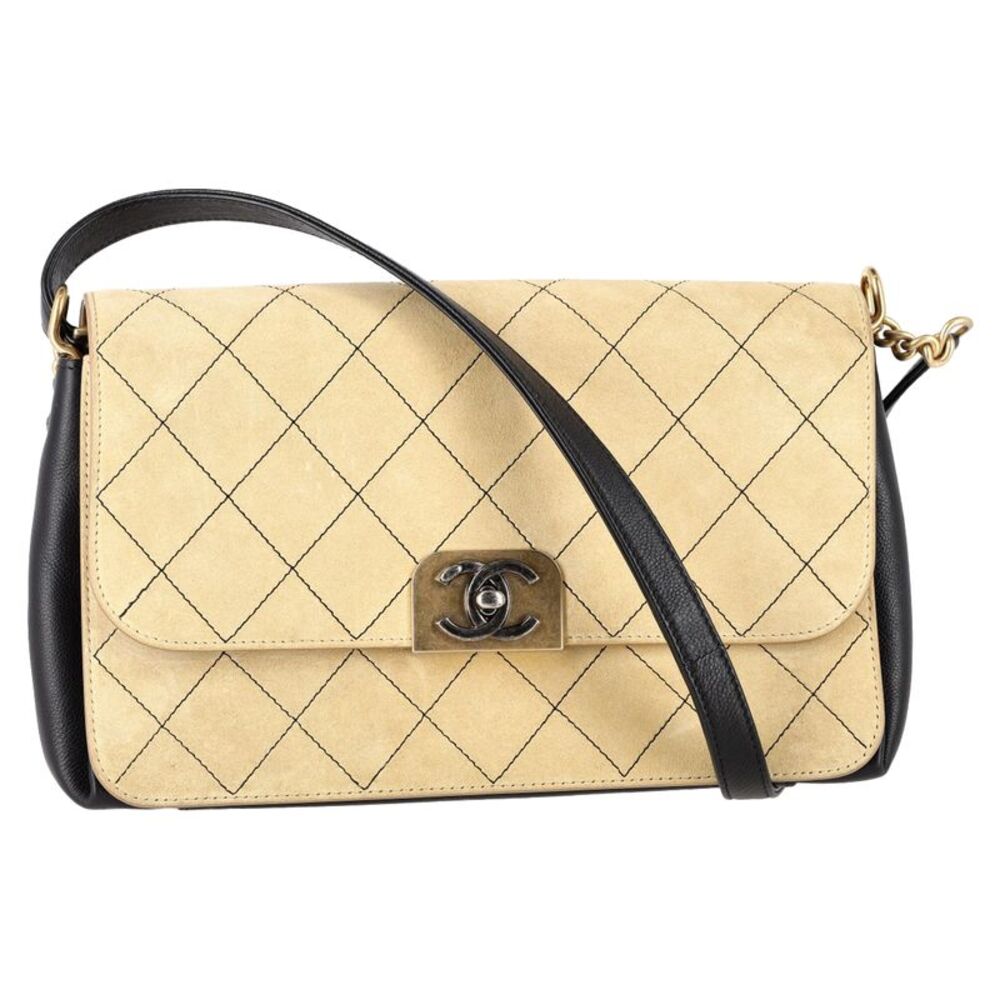 Chanel Classic Flap Bag in Beige Suede